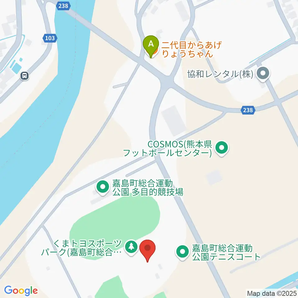 くまトヨスポーツパーク野球場周辺のファミレス・ファーストフード一覧地図