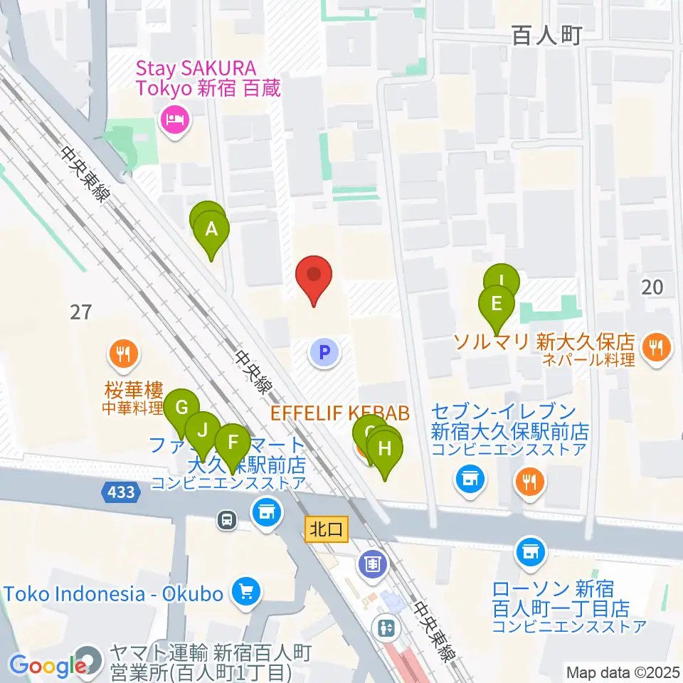 クラシックスペース100周辺のファミレス・ファーストフード一覧地図