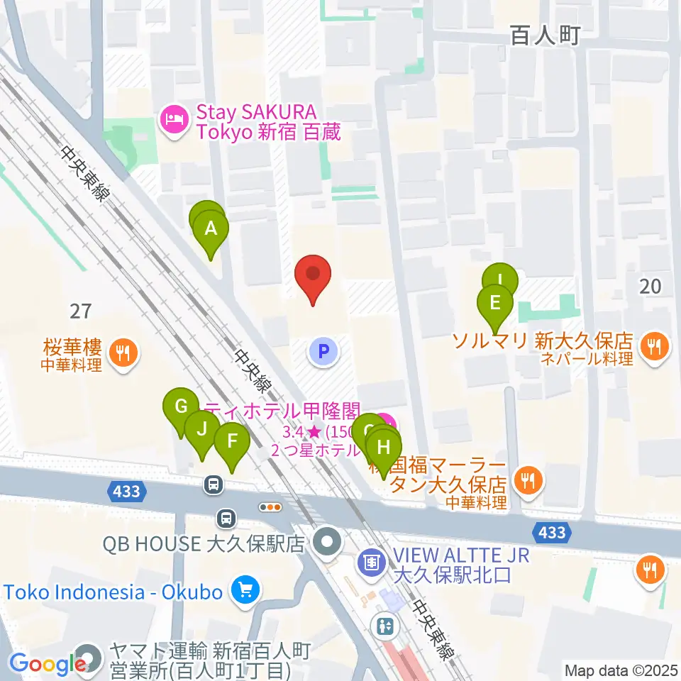 クラシックスペース100周辺のファミレス・ファーストフード一覧地図