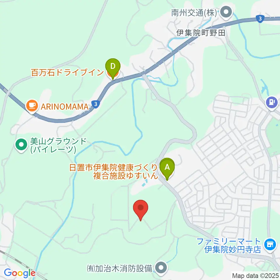 YOSHIKOUスタジアム伊集院周辺のファミレス・ファーストフード一覧地図