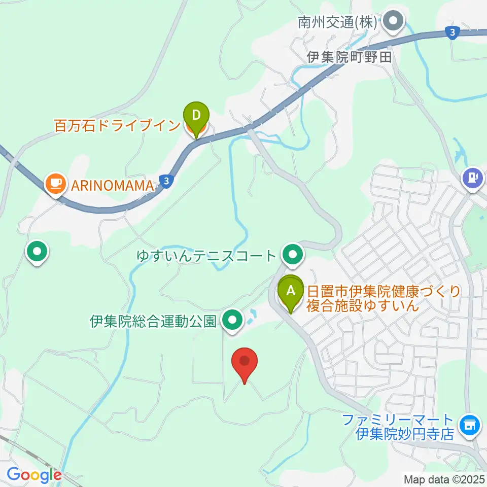 YOSHIKOUスタジアム伊集院周辺のファミレス・ファーストフード一覧地図
