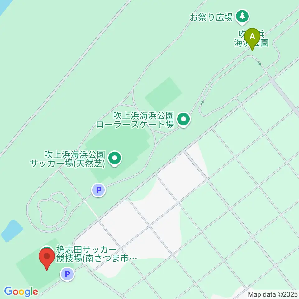 桷志田サッカー競技場周辺のファミレス・ファーストフード一覧地図