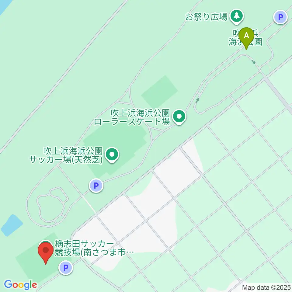 桷志田サッカー競技場周辺のファミレス・ファーストフード一覧地図