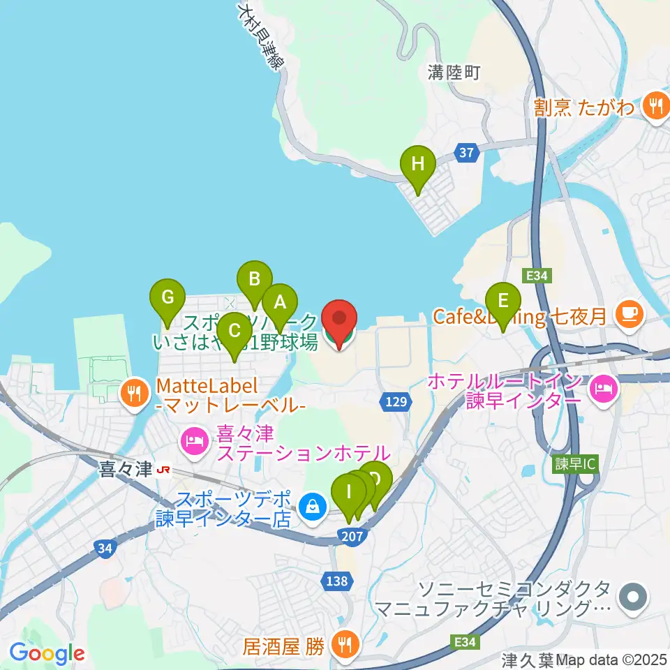 たちばなしんきんフィールド・オブ・ドリームス周辺のファミレス・ファーストフード一覧地図