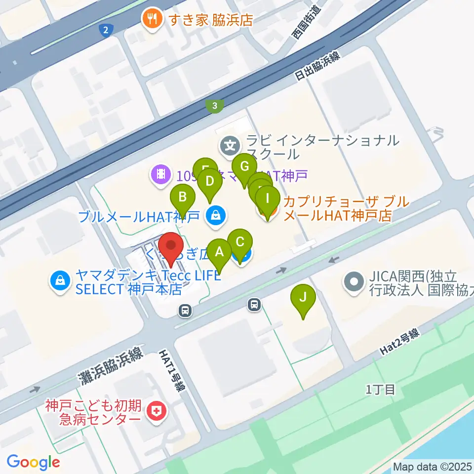 Sysmex Kobe Ice Campus周辺のファミレス・ファーストフード一覧地図