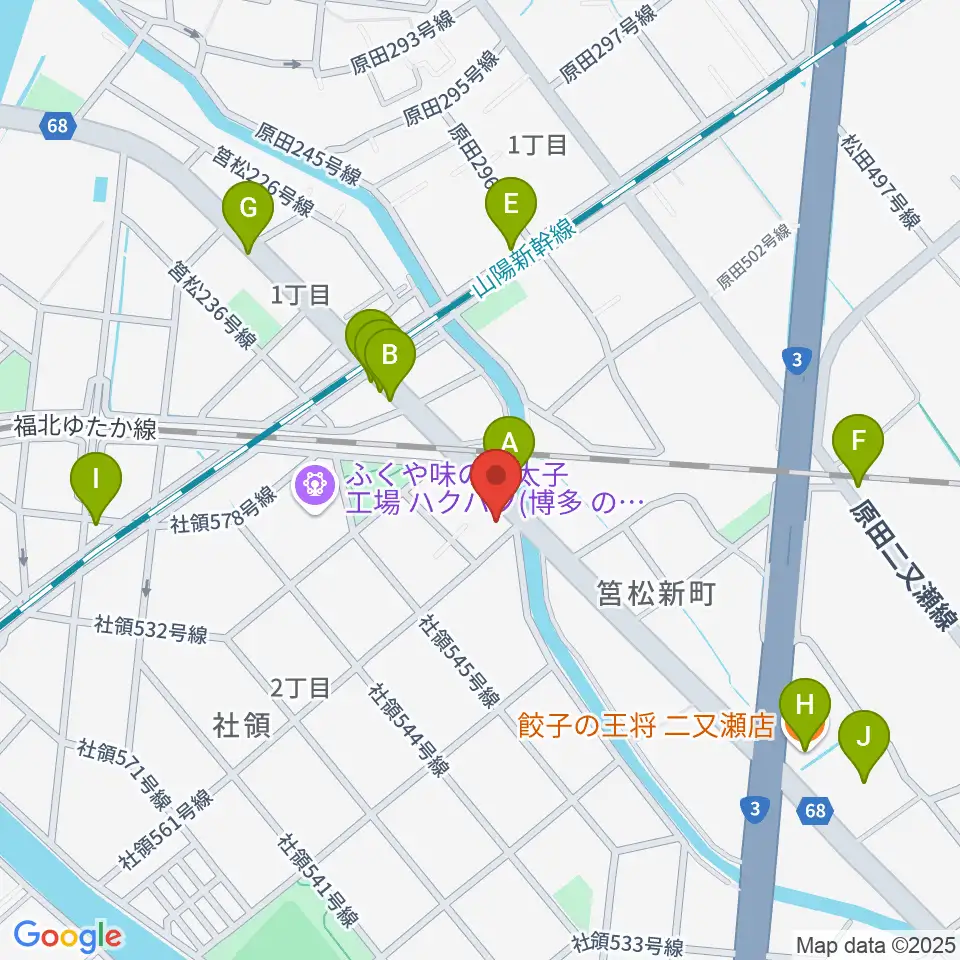 アイミュージックスタジオ周辺のファミレス・ファーストフード一覧地図