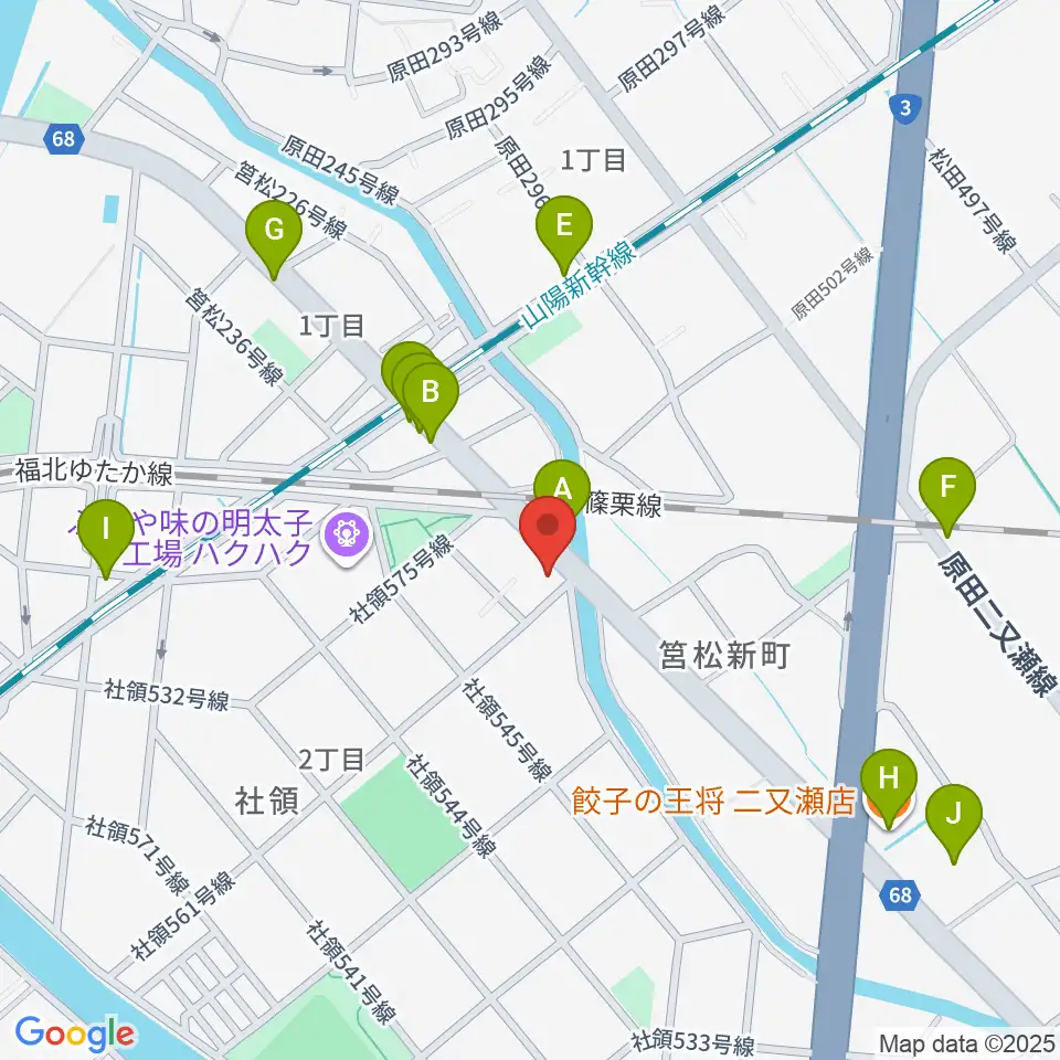 アイミュージックスタジオ周辺のファミレス・ファーストフード一覧地図