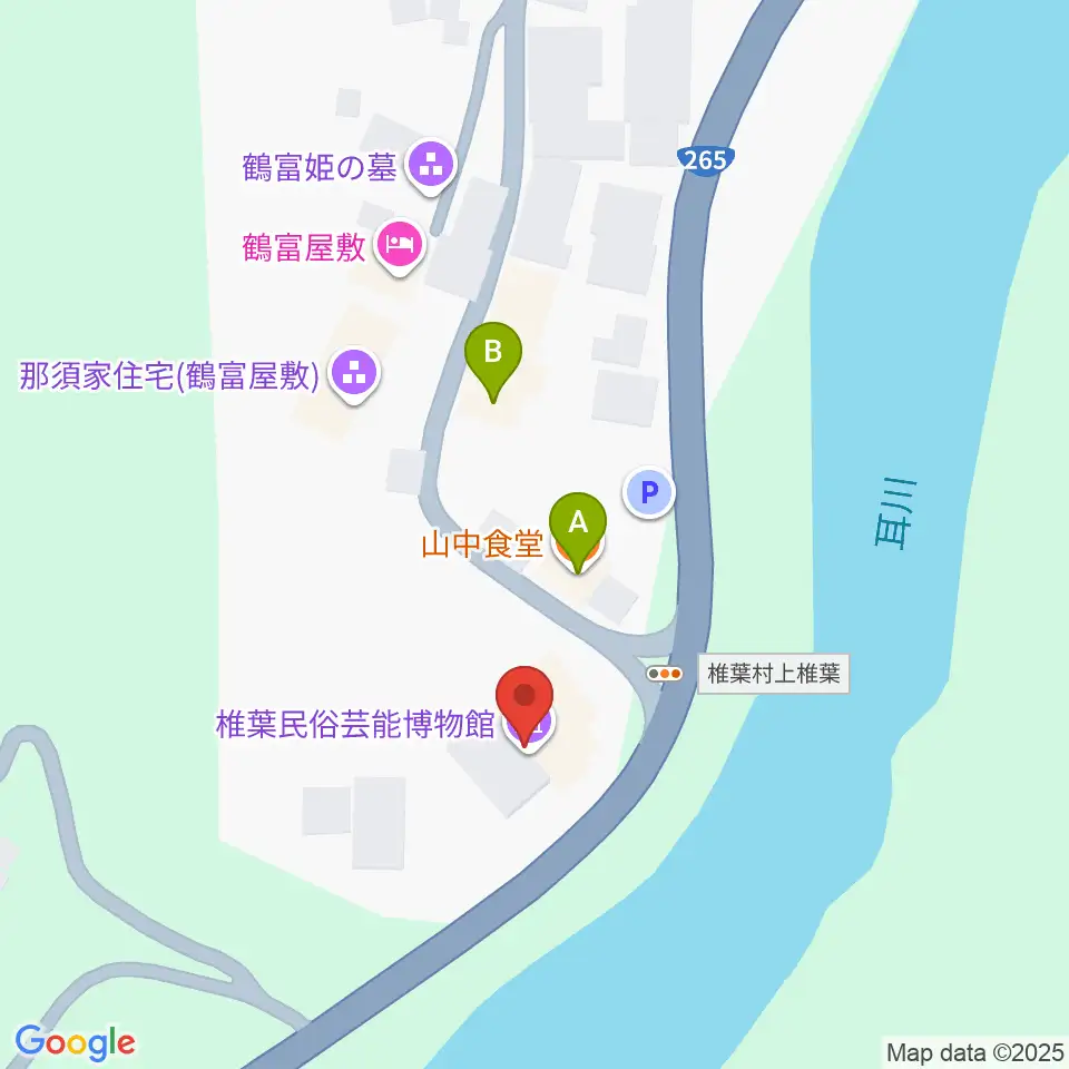 椎葉民俗芸能博物館周辺のファミレス・ファーストフード一覧地図