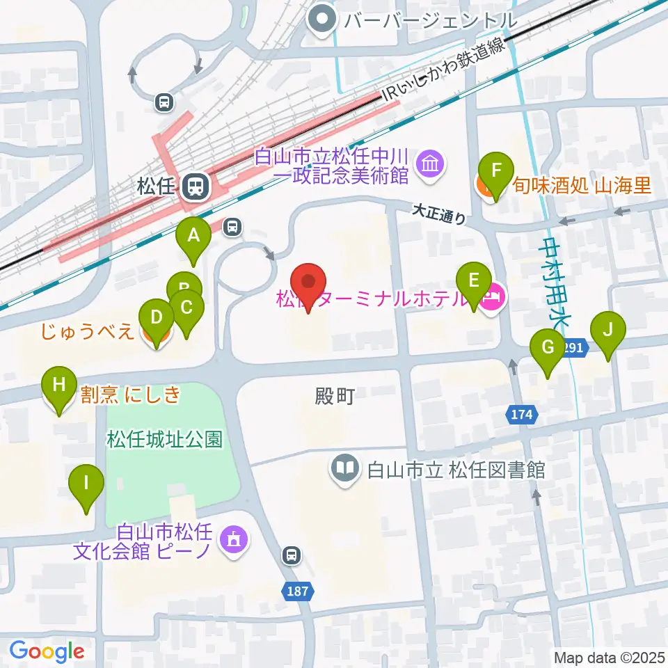 千代女の里俳句館周辺のファミレス・ファーストフード一覧地図