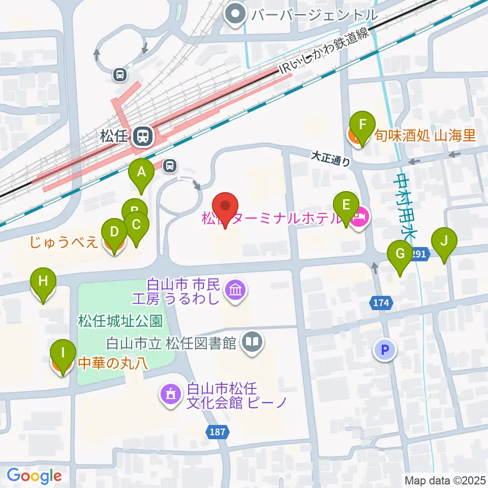 千代女の里俳句館周辺のファミレス・ファーストフード一覧地図