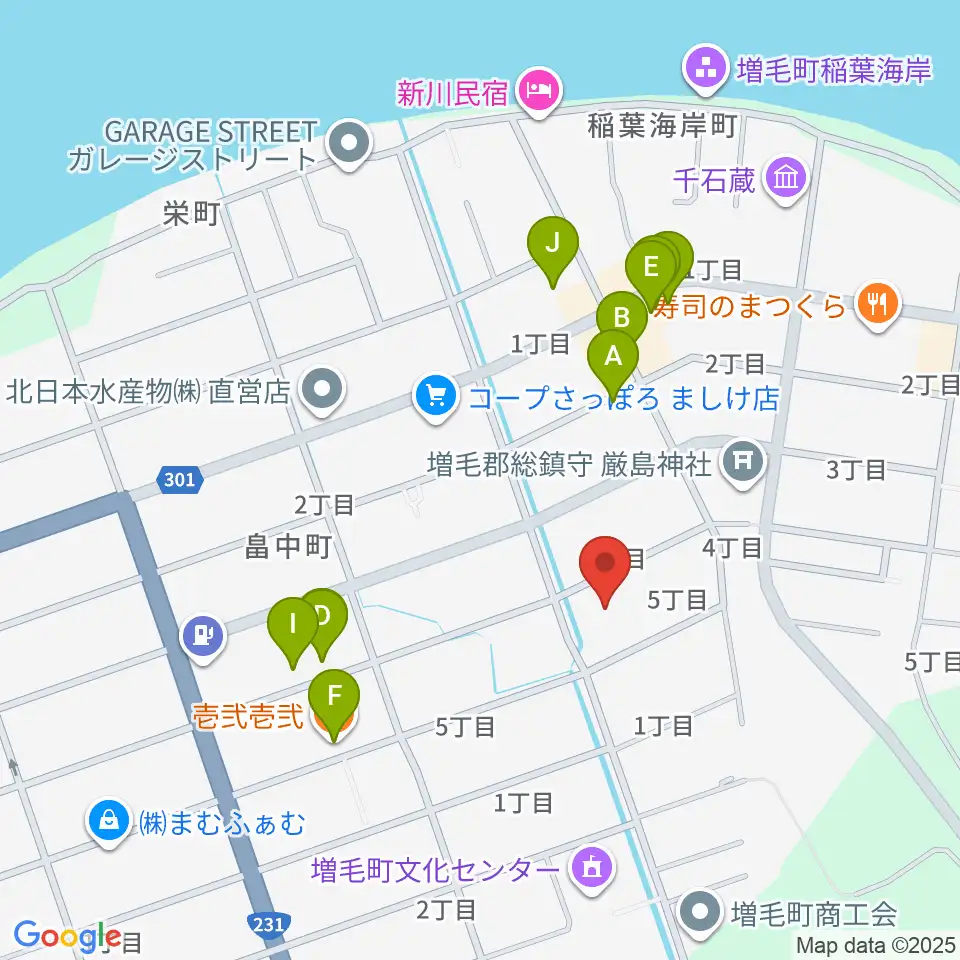 増毛町総合交流促進施設 元陣屋周辺のファミレス・ファーストフード一覧地図