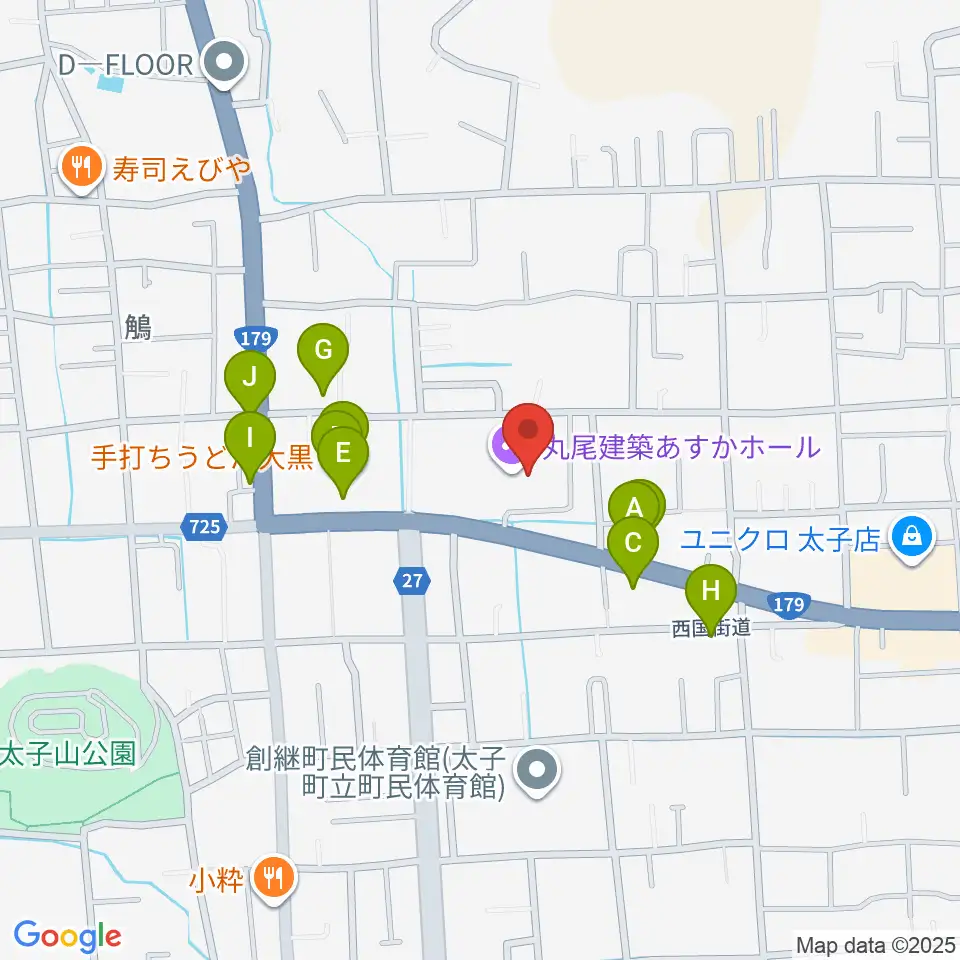 太子町立歴史資料館周辺のファミレス・ファーストフード一覧地図
