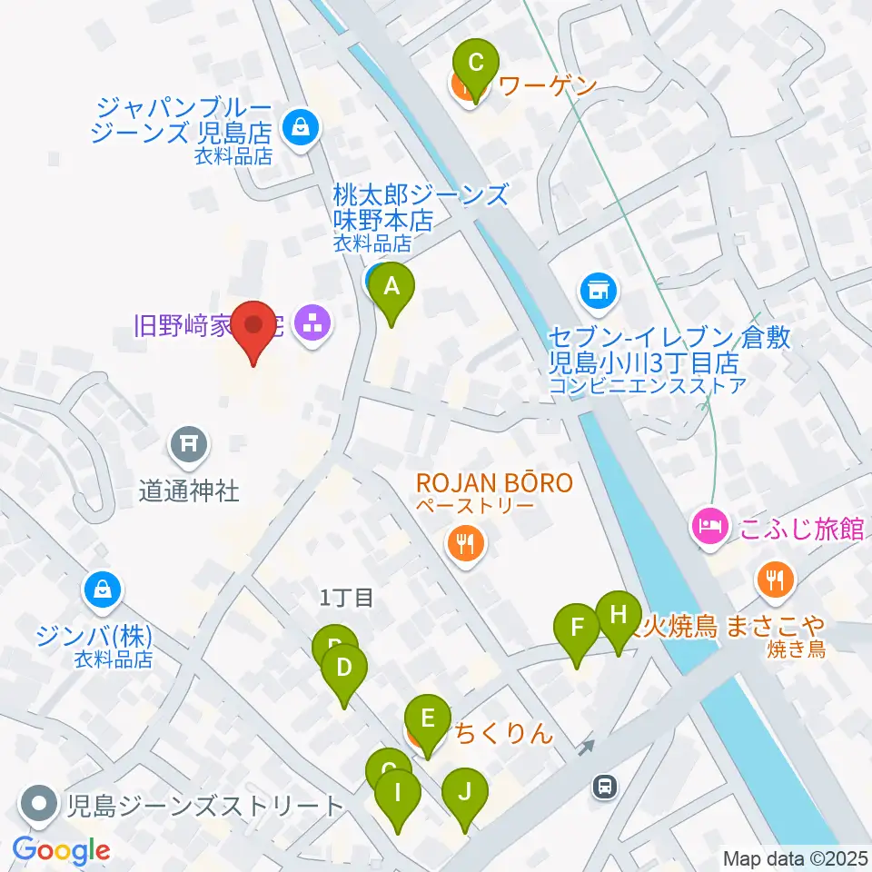 野﨑家塩業歴史館周辺のファミレス・ファーストフード一覧地図