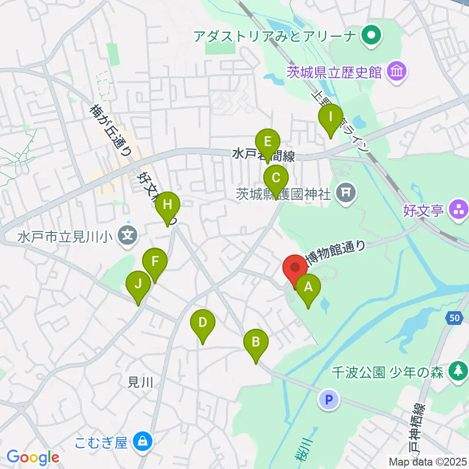 徳川ミュージアム周辺のファミレス・ファーストフード一覧地図