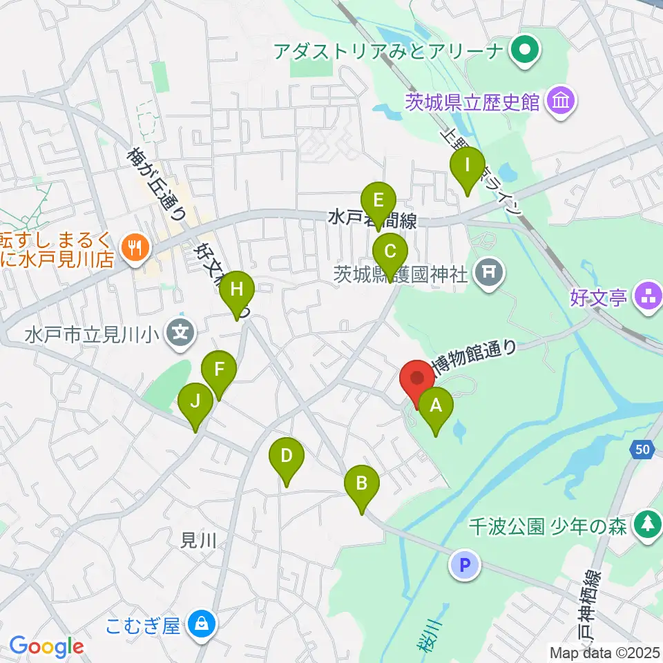 徳川ミュージアム周辺のファミレス・ファーストフード一覧地図