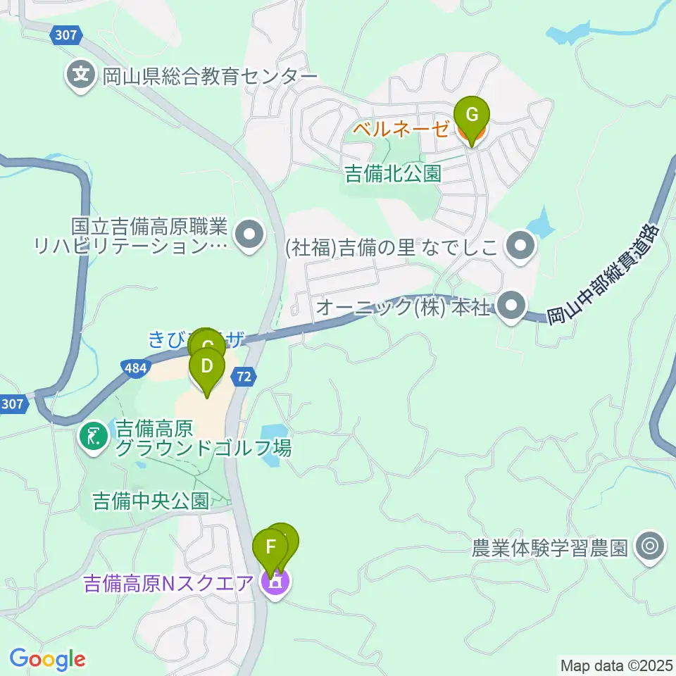 岡崎嘉平太記念館周辺のファミレス・ファーストフード一覧地図