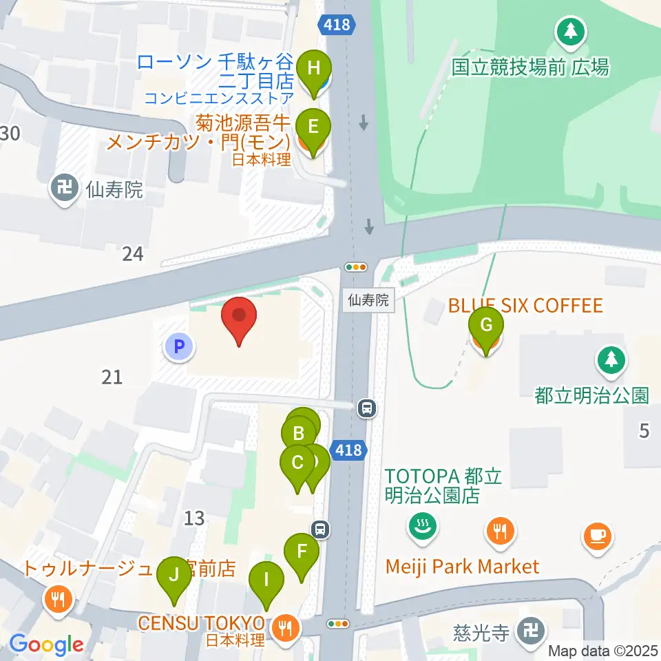 VICTOR STUDIO周辺のファミレス・ファーストフード一覧地図