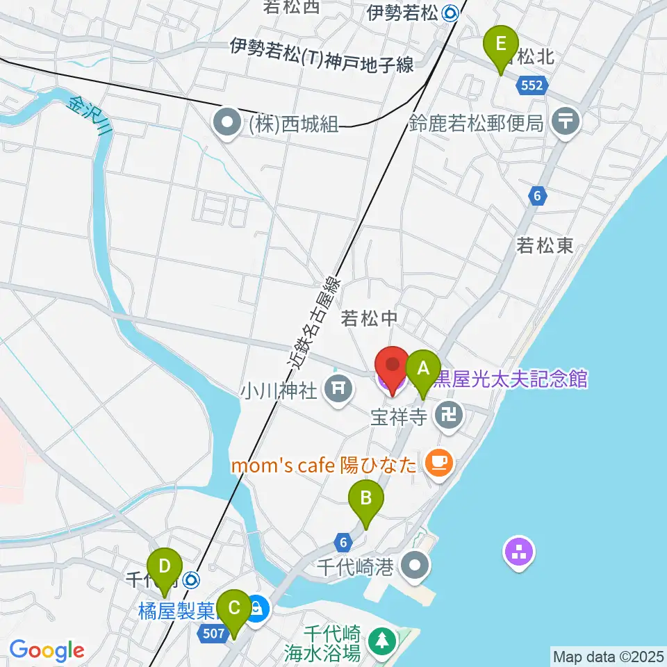 大黒屋光太夫記念館周辺のファミレス・ファーストフード一覧地図