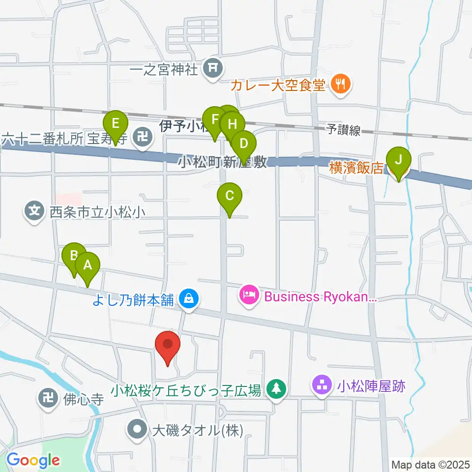 西条市立小松温芳図書館・郷土資料室周辺のファミレス・ファーストフード一覧地図