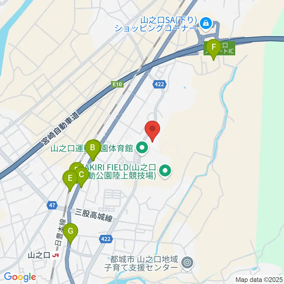 クロキリスタジアム周辺のファミレス・ファーストフード一覧地図