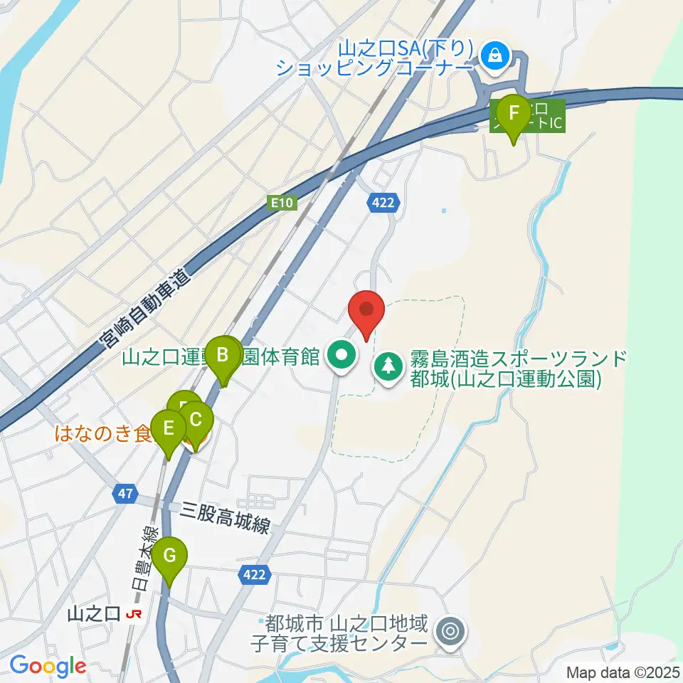 クロキリスタジアム周辺のファミレス・ファーストフード一覧地図
