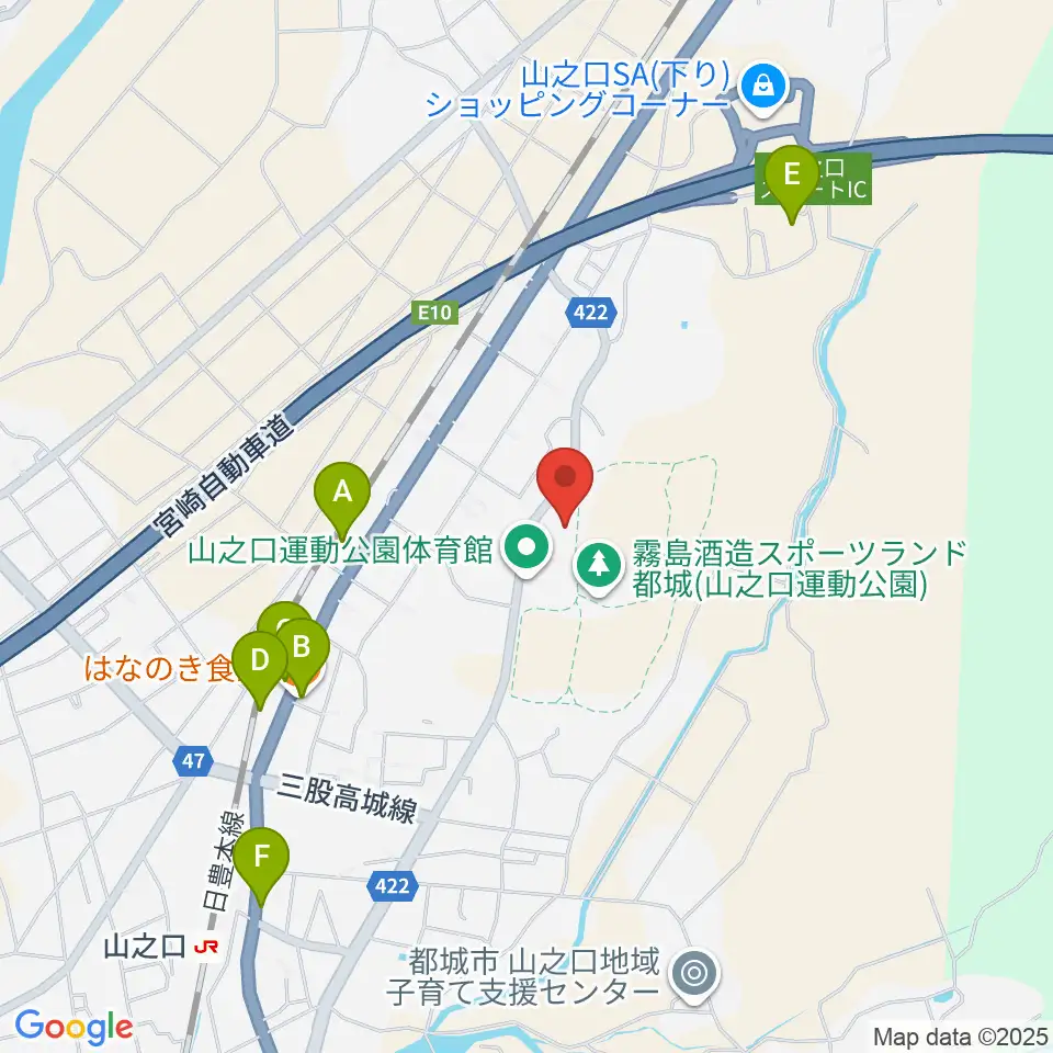 クロキリスタジアム周辺のファミレス・ファーストフード一覧地図
