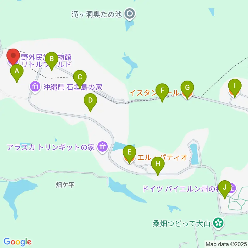 野外民族博物館リトルワールド周辺のファミレス・ファーストフード一覧地図