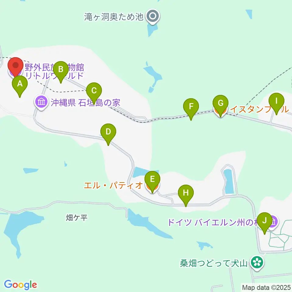 野外民族博物館リトルワールド周辺のファミレス・ファーストフード一覧地図