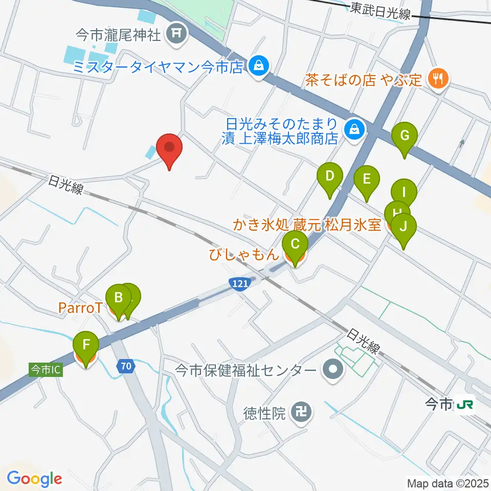 日光市歴史民俗資料館・二宮尊徳記念館周辺のファミレス・ファーストフード一覧地図