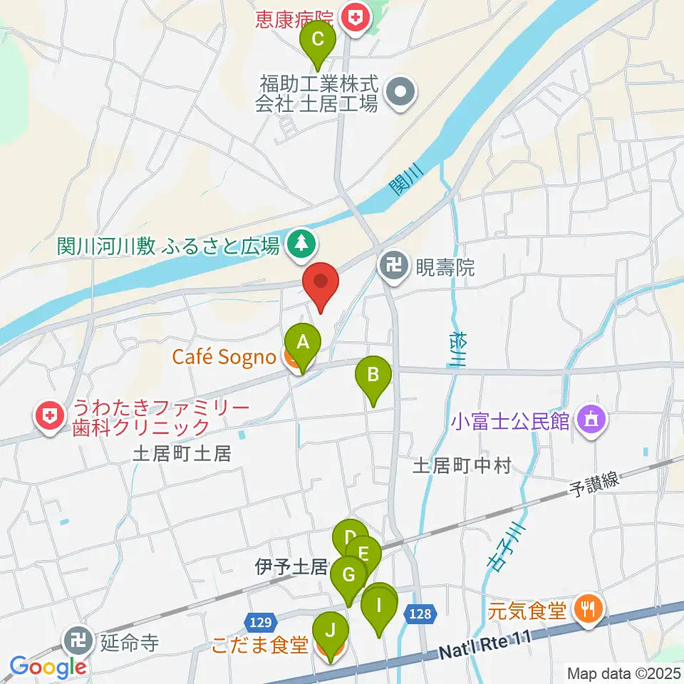 アリーナ土居周辺のファミレス・ファーストフード一覧地図