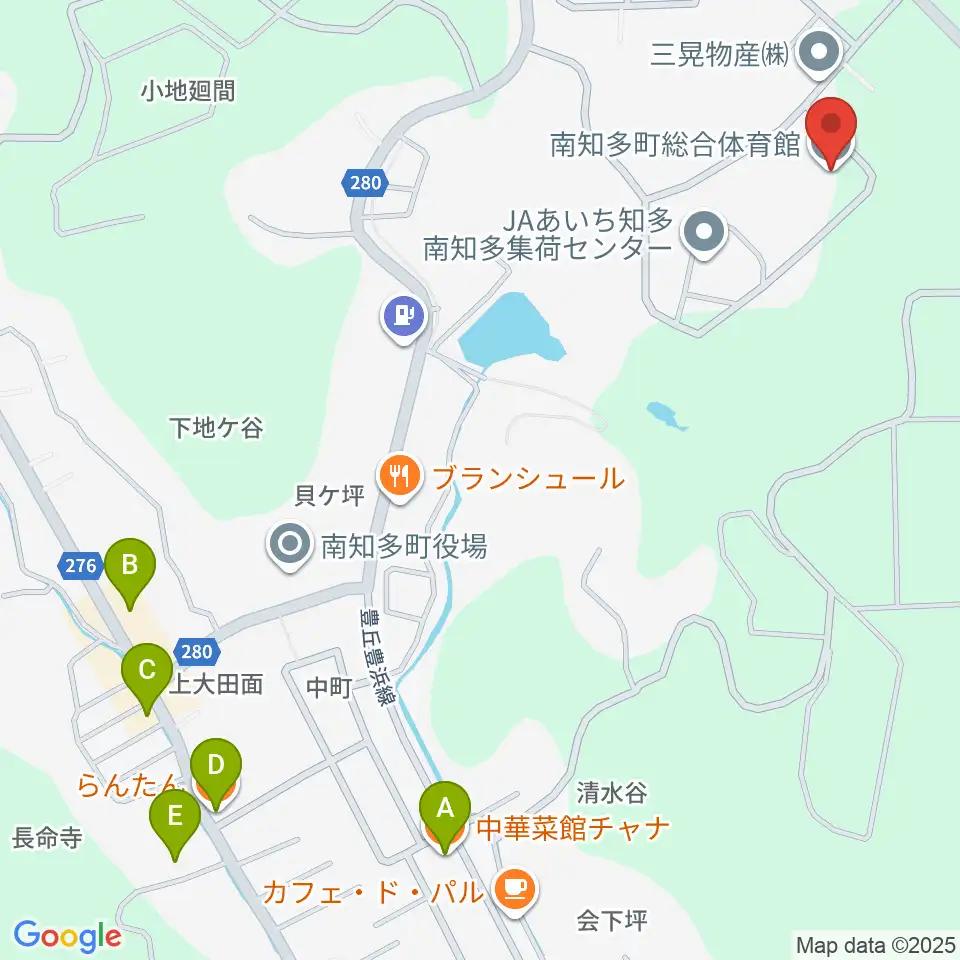 南知多町総合体育館周辺のファミレス・ファーストフード一覧地図