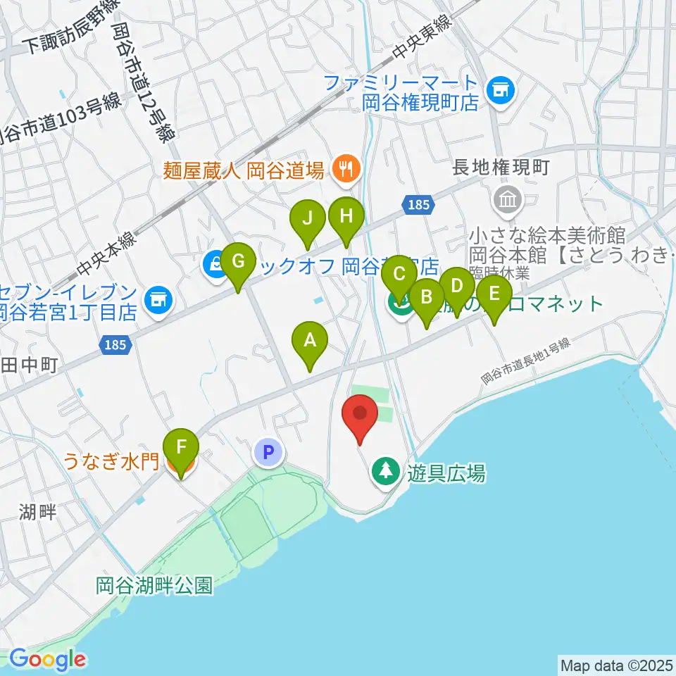 スワンドーム 岡谷市民総合体育館 西体育館周辺のファミレス・ファーストフード一覧地図