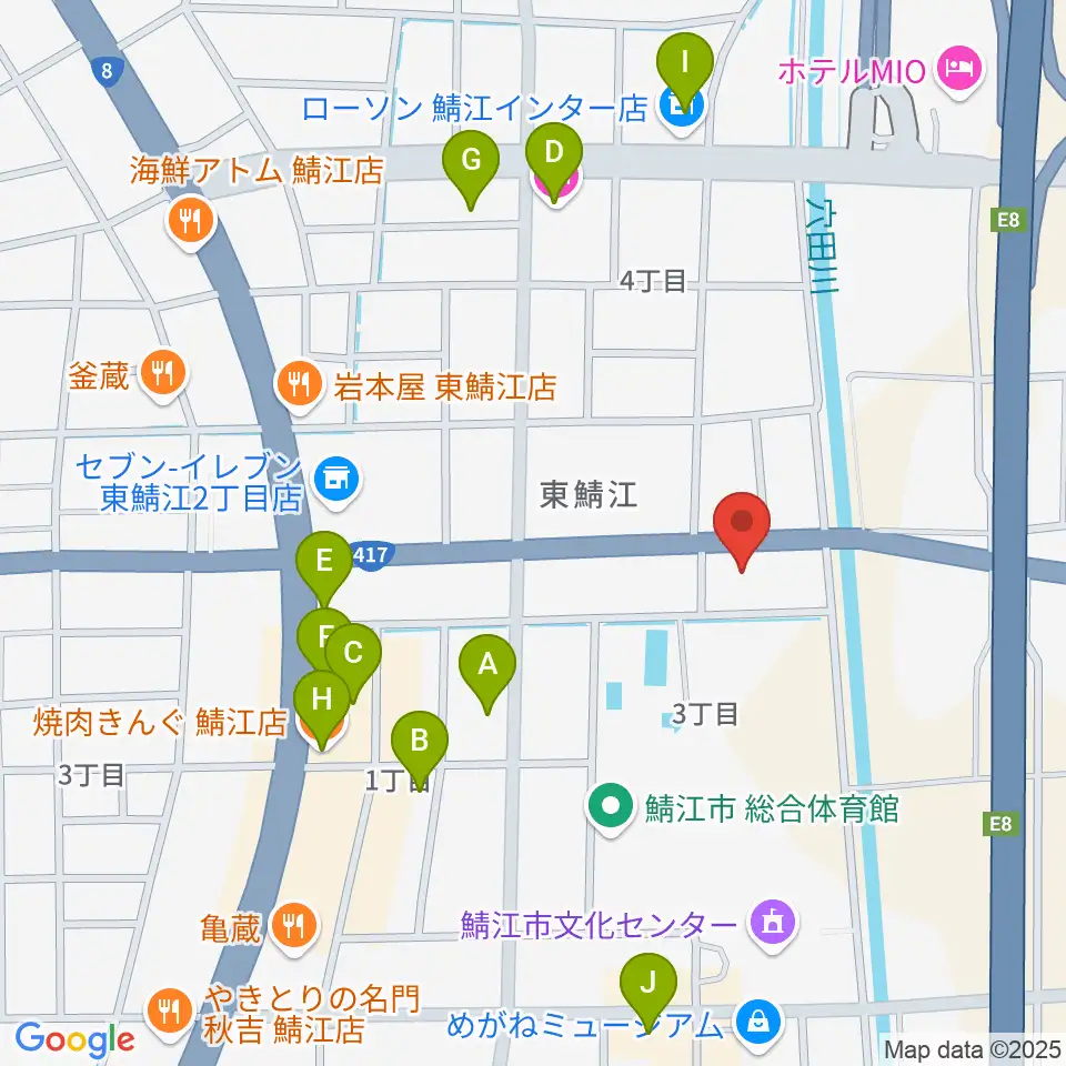 伊藤柏翠俳句記念館周辺のファミレス・ファーストフード一覧地図