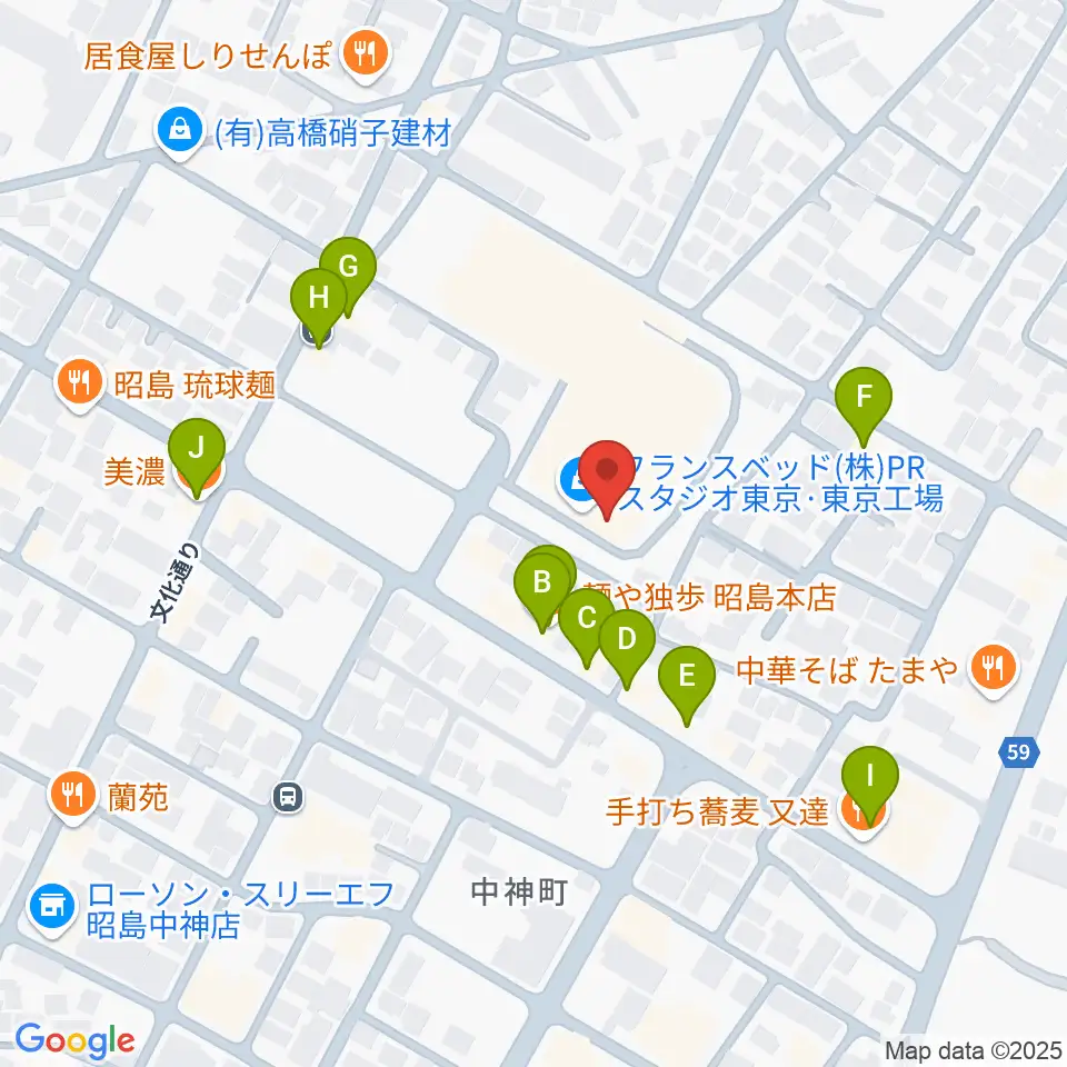 家具の博物館周辺のファミレス・ファーストフード一覧地図