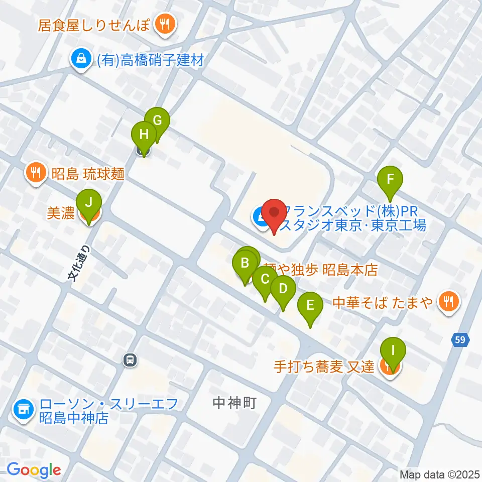 家具の博物館周辺のファミレス・ファーストフード一覧地図
