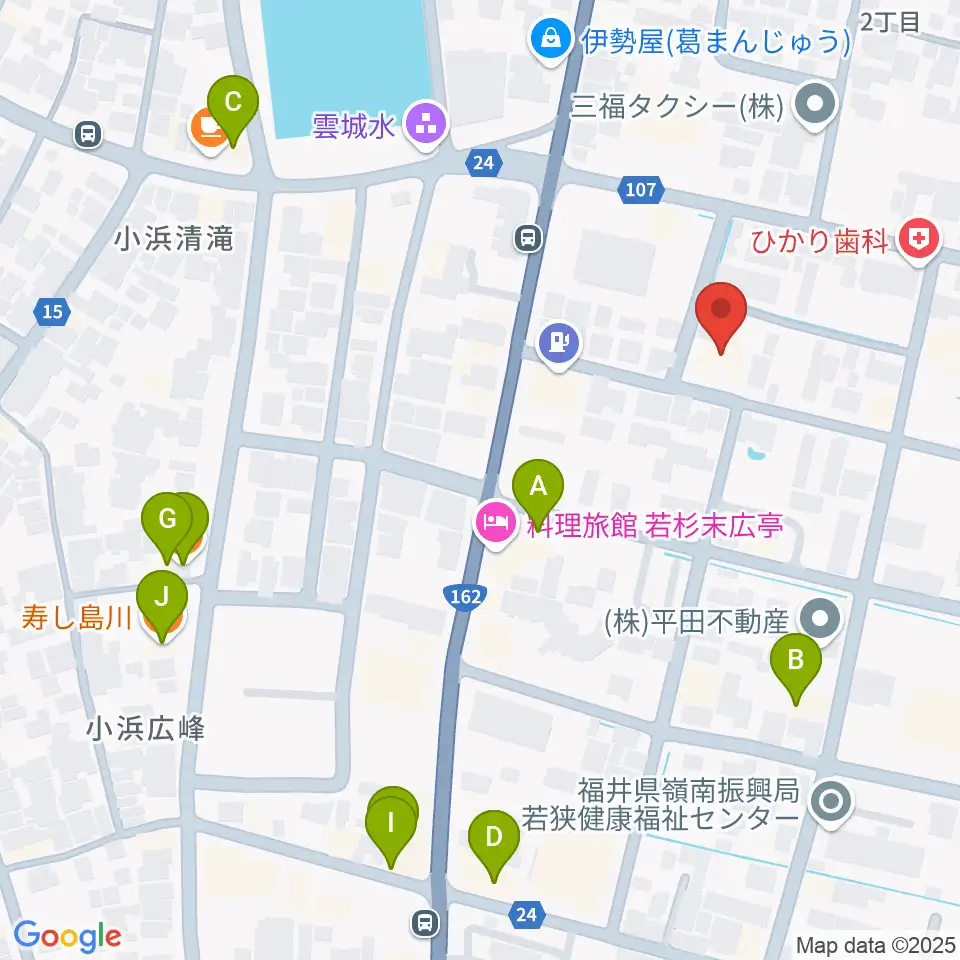 山川登美子記念館周辺のファミレス・ファーストフード一覧地図