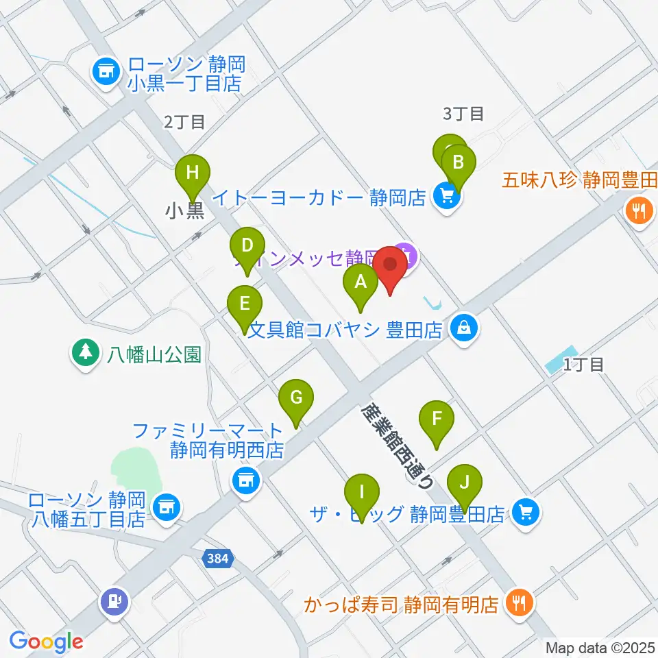 ツインメッセ静岡周辺のファミレス・ファーストフード一覧地図