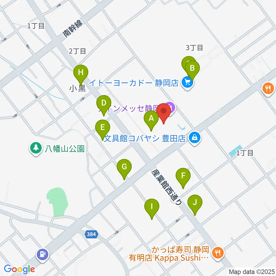 ツインメッセ静岡周辺のファミレス・ファーストフード一覧地図