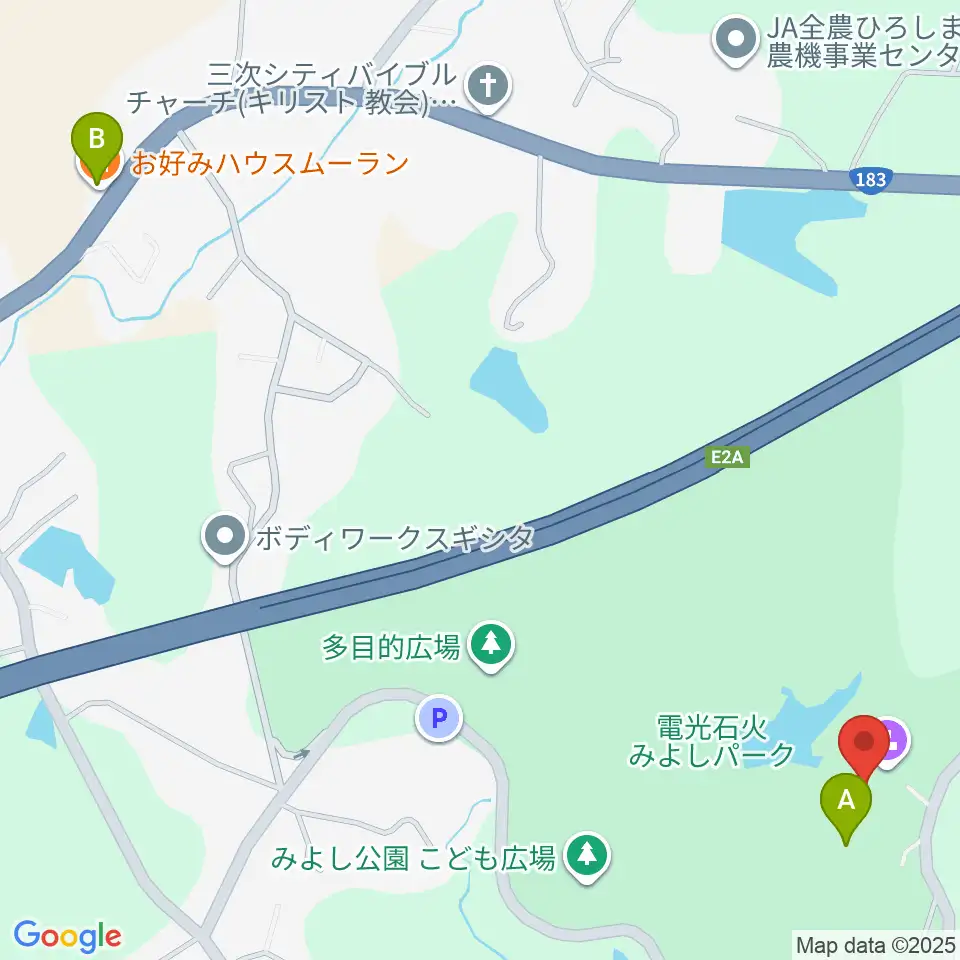 電光石火みよしパーク周辺のファミレス・ファーストフード一覧地図