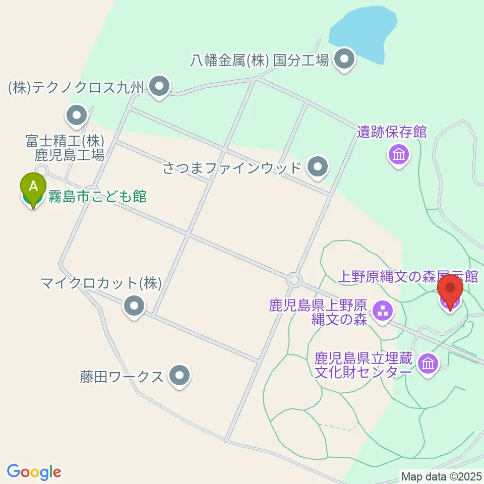 鹿児島県上野原縄文の森周辺のファミレス・ファーストフード一覧地図