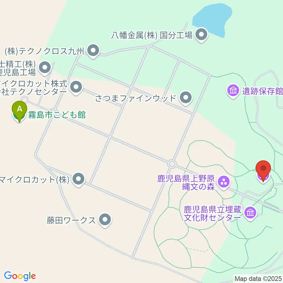 鹿児島県上野原縄文の森周辺のファミレス・ファーストフード一覧地図