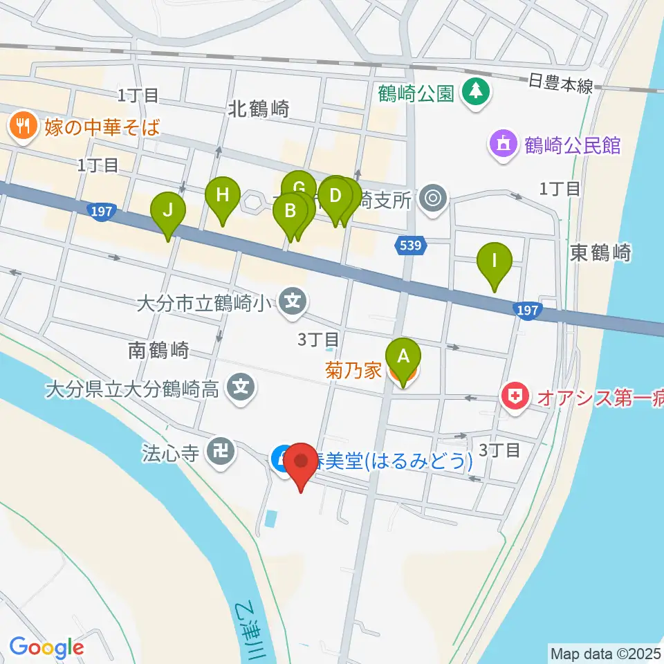 毛利空桑記念館周辺のファミレス・ファーストフード一覧地図