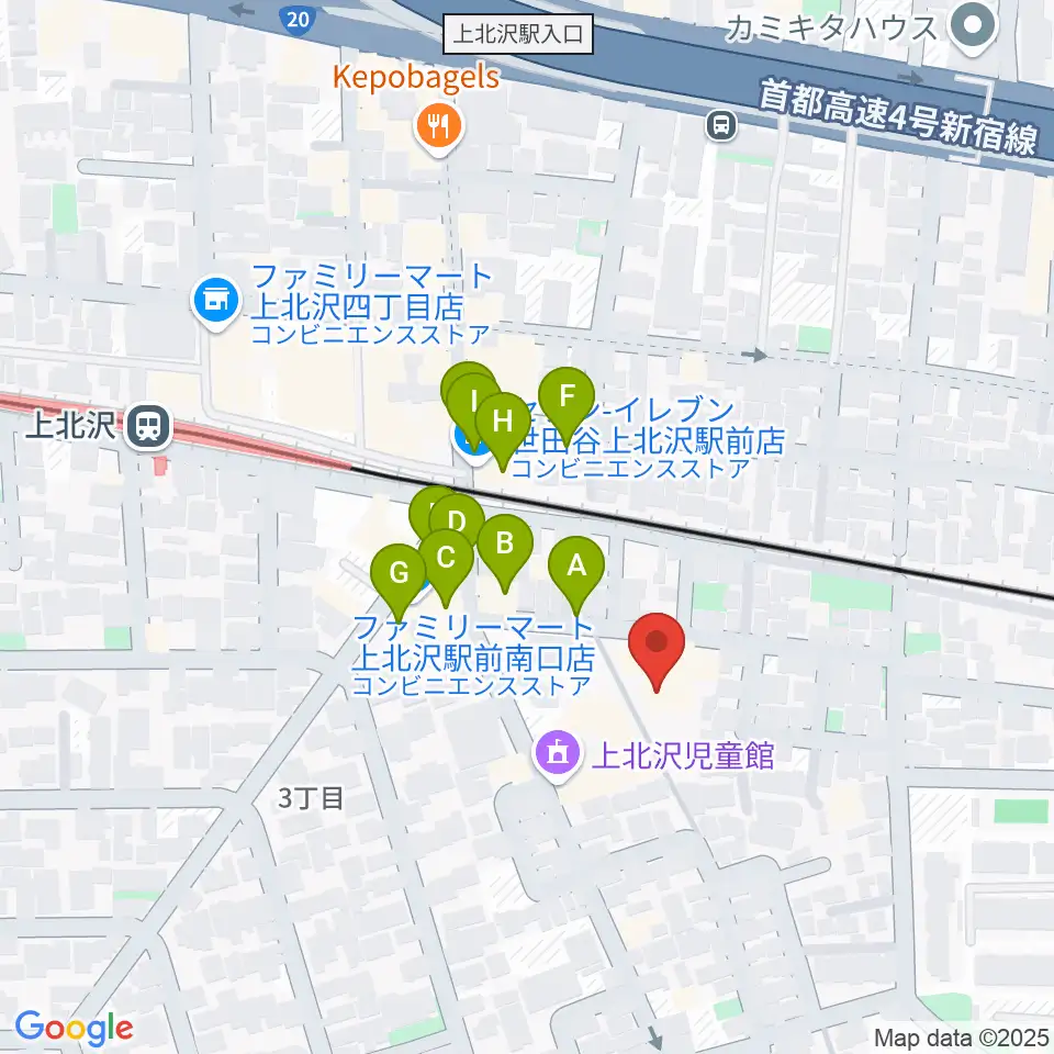 賀川豊彦記念松沢資料館周辺のファミレス・ファーストフード一覧地図