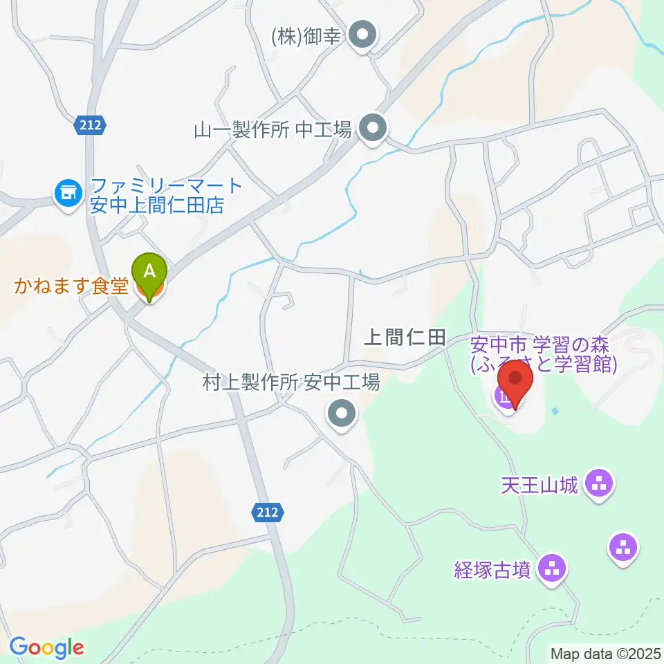 安中市学習の森ふるさと学習館周辺のファミレス・ファーストフード一覧地図