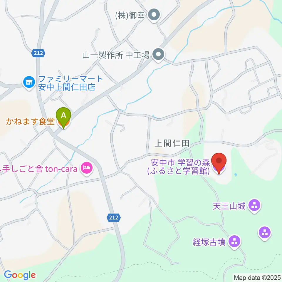 安中市学習の森ふるさと学習館周辺のファミレス・ファーストフード一覧地図