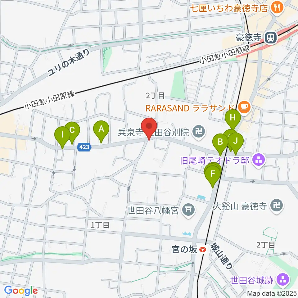 スタジオスリンキー周辺のファミレス・ファーストフード一覧地図