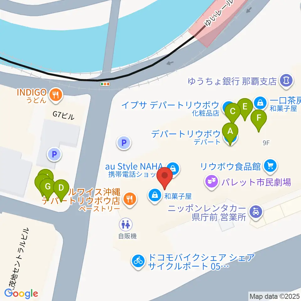 那覇市歴史博物館周辺のファミレス・ファーストフード一覧地図