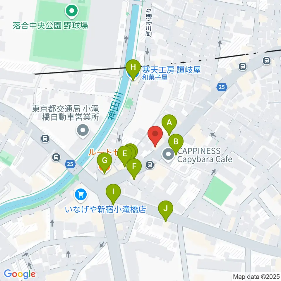 GOLDILOCKS PLAYROOM周辺のファミレス・ファーストフード一覧地図