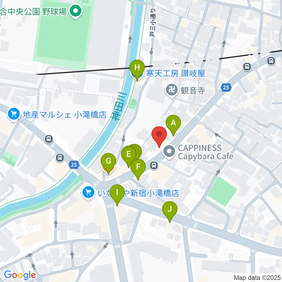 GOLDILOCKS PLAYROOM周辺のファミレス・ファーストフード一覧地図
