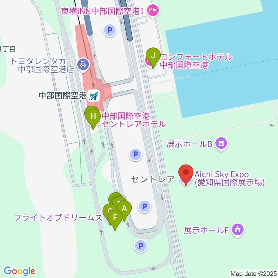 Aichi Sky Expo周辺のファミレス・ファーストフード一覧地図